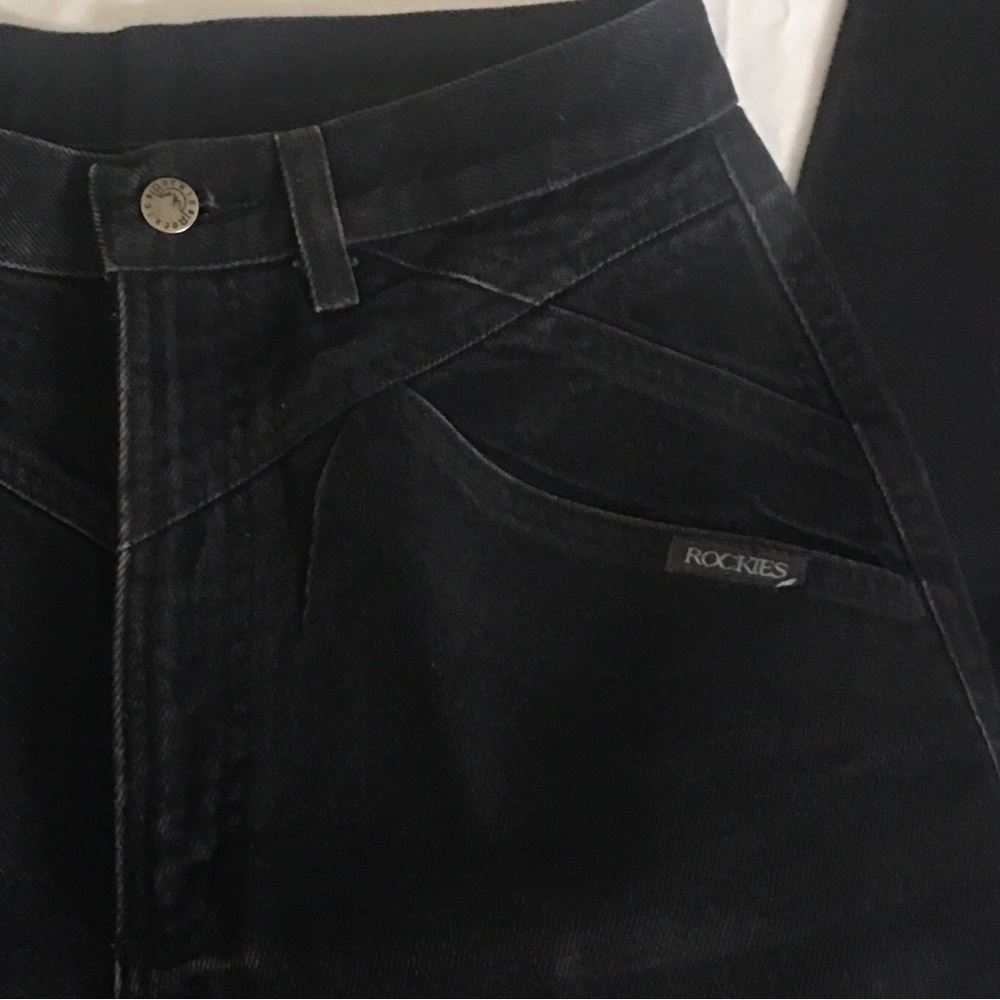 VINTAGE Women's Black ROCKIES Western Jeans SIZE 29/9